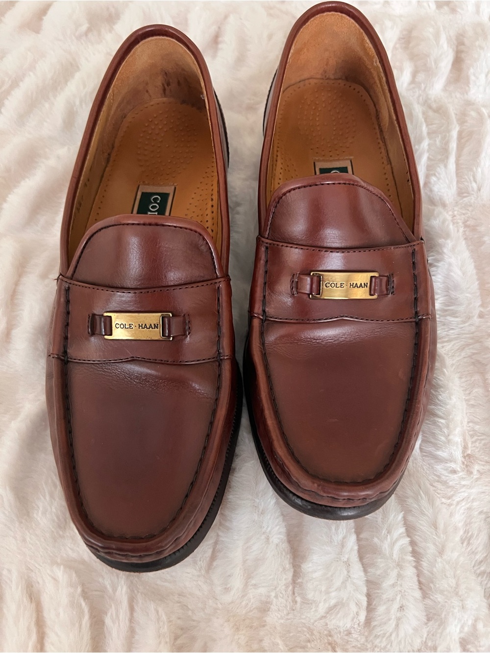 Cole Haan Vintage Mahogany Leather Bit Loafers Size 9